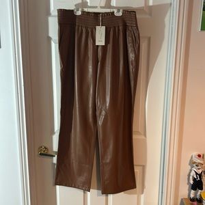 NWT Ladies faux leather Joie cognac dress pants sizes-2x